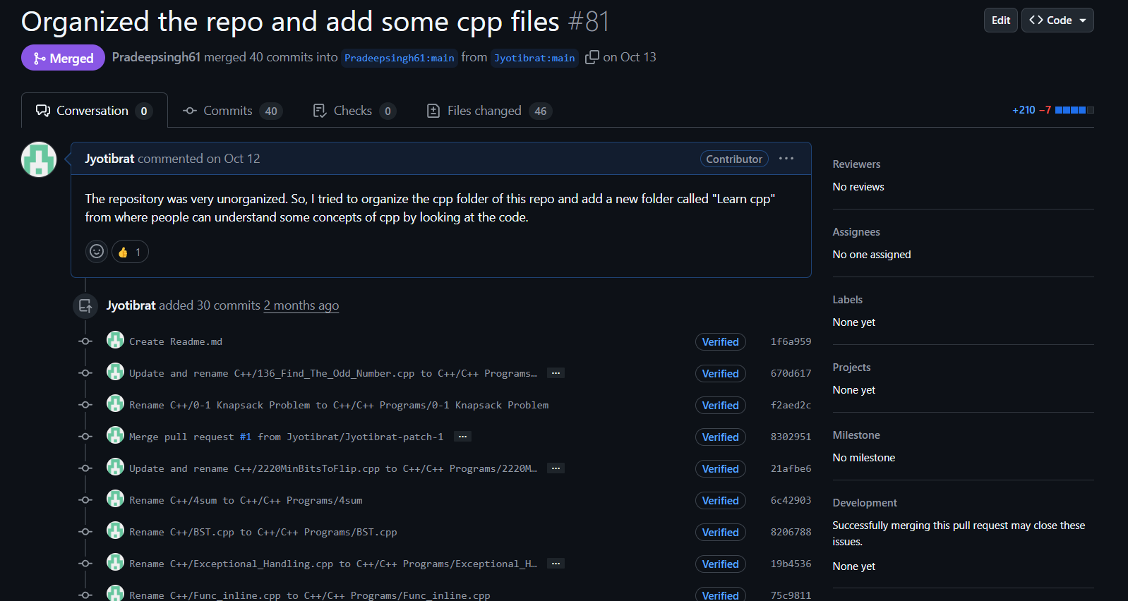 First Pull Request Merged