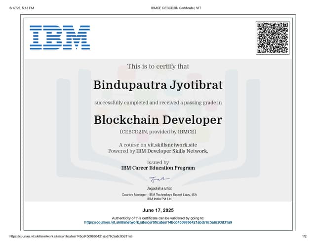 IBM Blockchain Developer